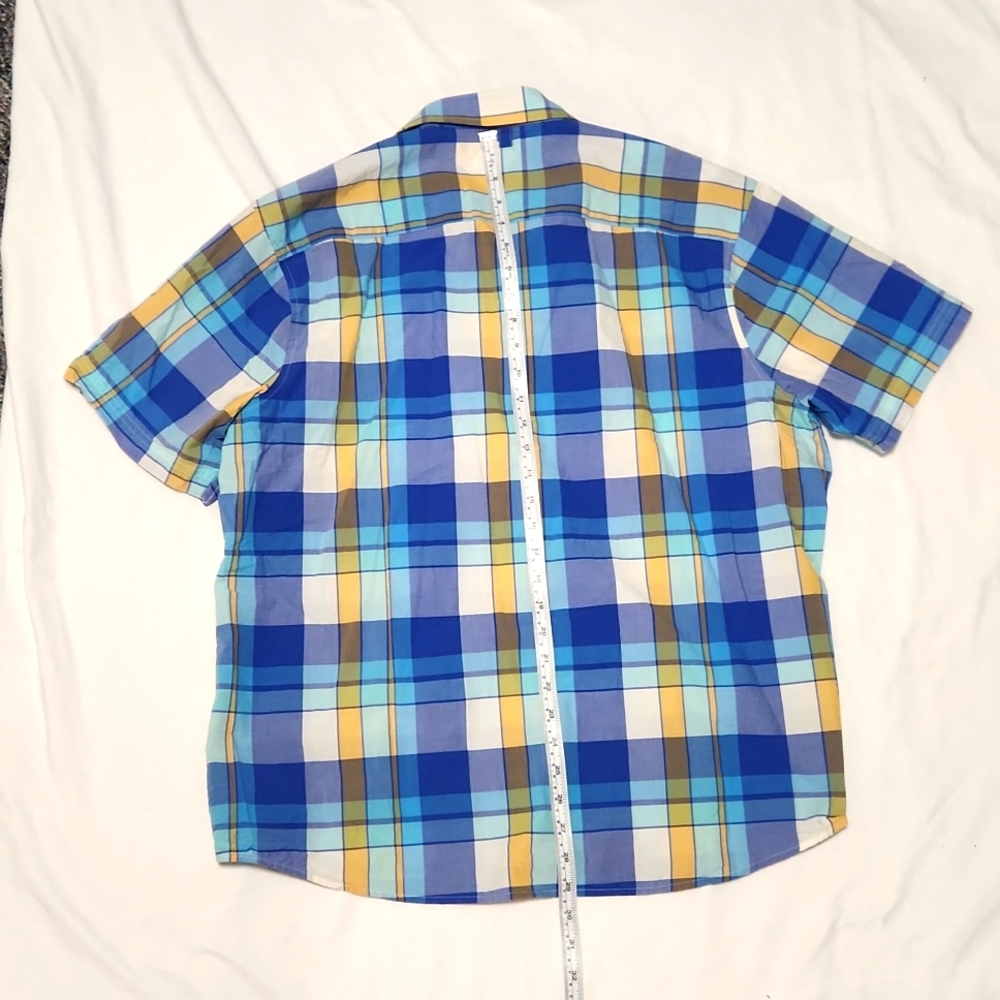 Men's Original Penguin by Munsing Wear Plaid Button Down SS Shirt XXL - Picture 5 of 7